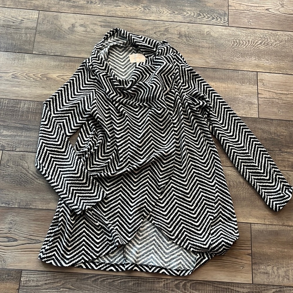 Skies Are Blue Wrap Button Cowl Neck Sweater